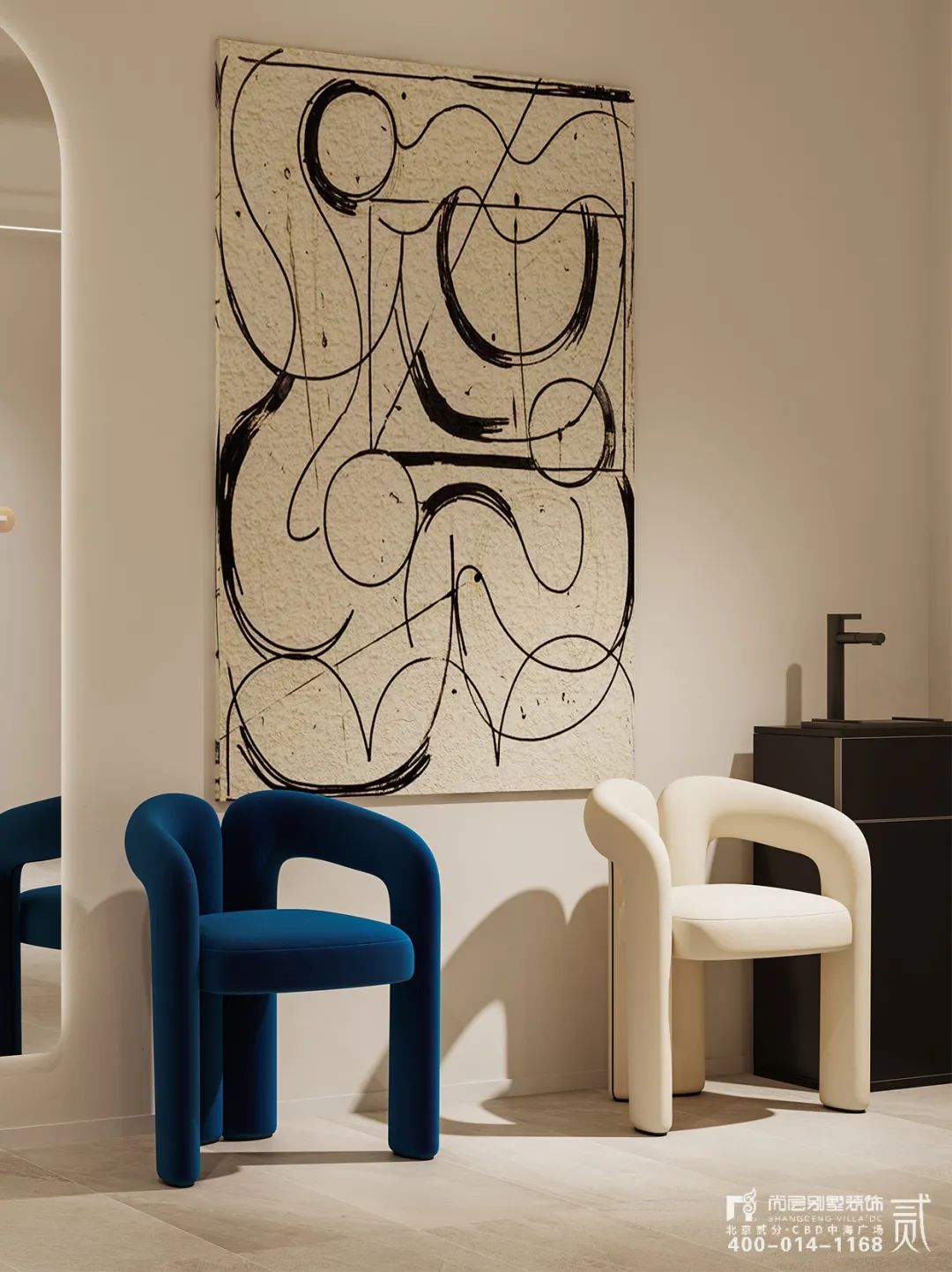 天樾书院 x 尚层作品 | 420㎡叠拼别墅，法式复古与现代诧寂的隔空碰撞，灵魂交融，各生欢喜！-35