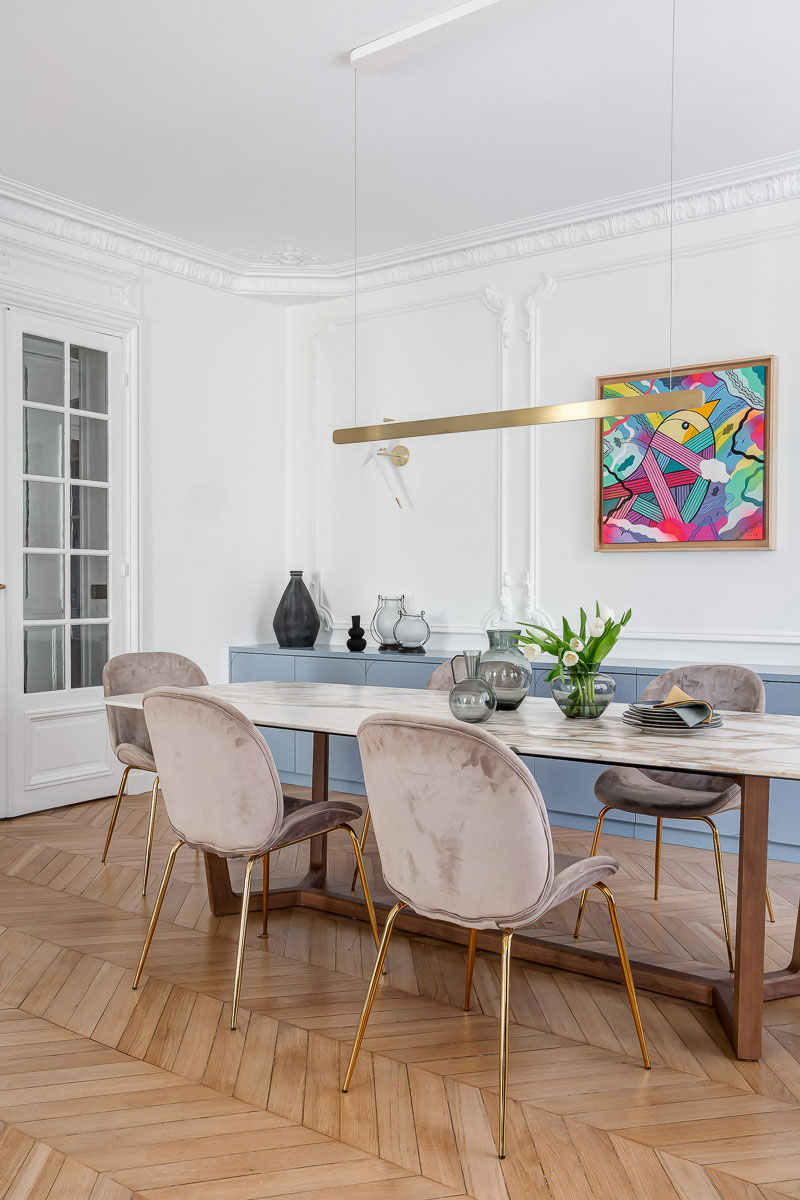 巴黎优雅艺术家庭公寓设计-7