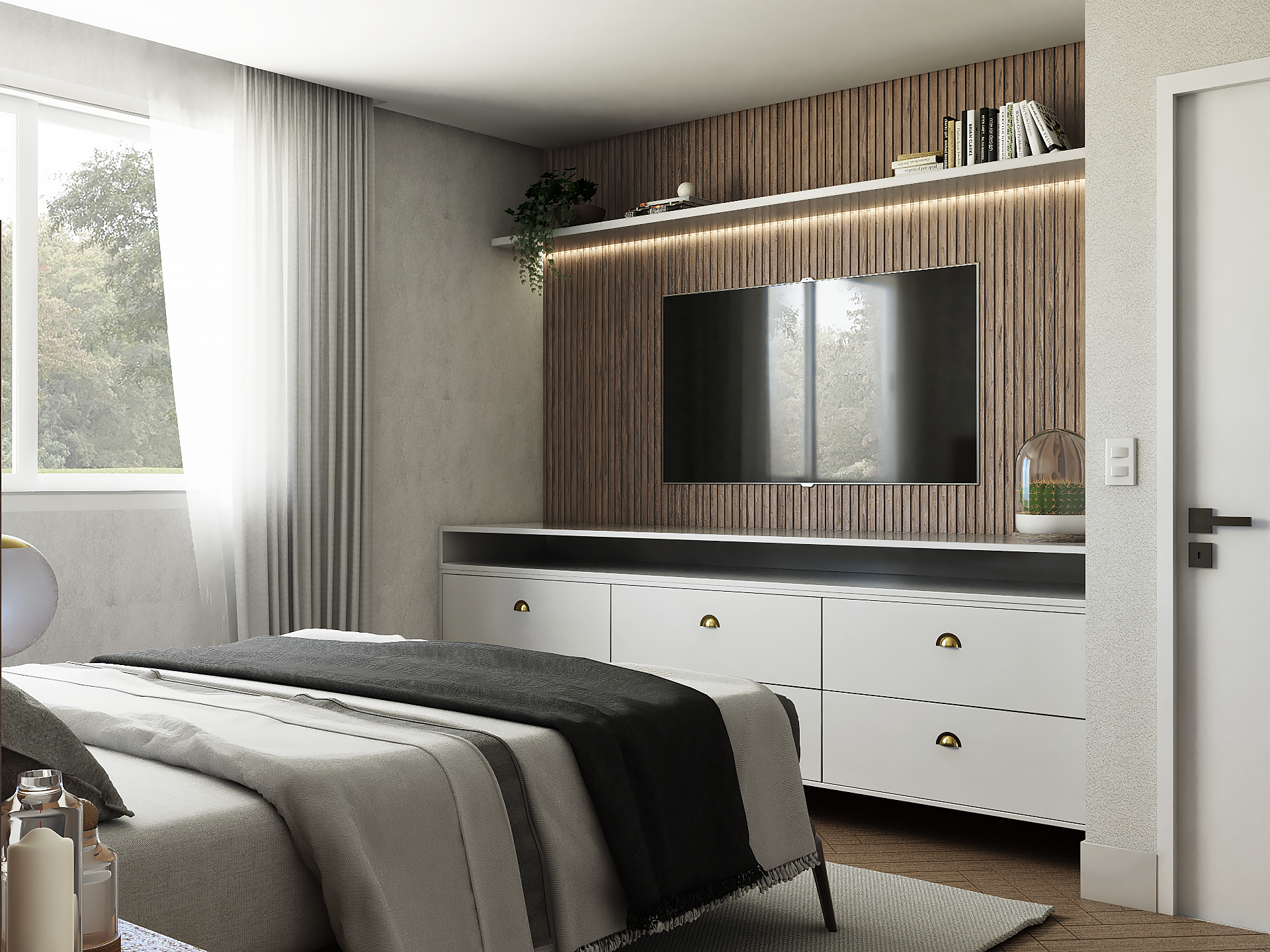 Vitra Bedroom 室内设计与 3D 可视化丨巴西-9