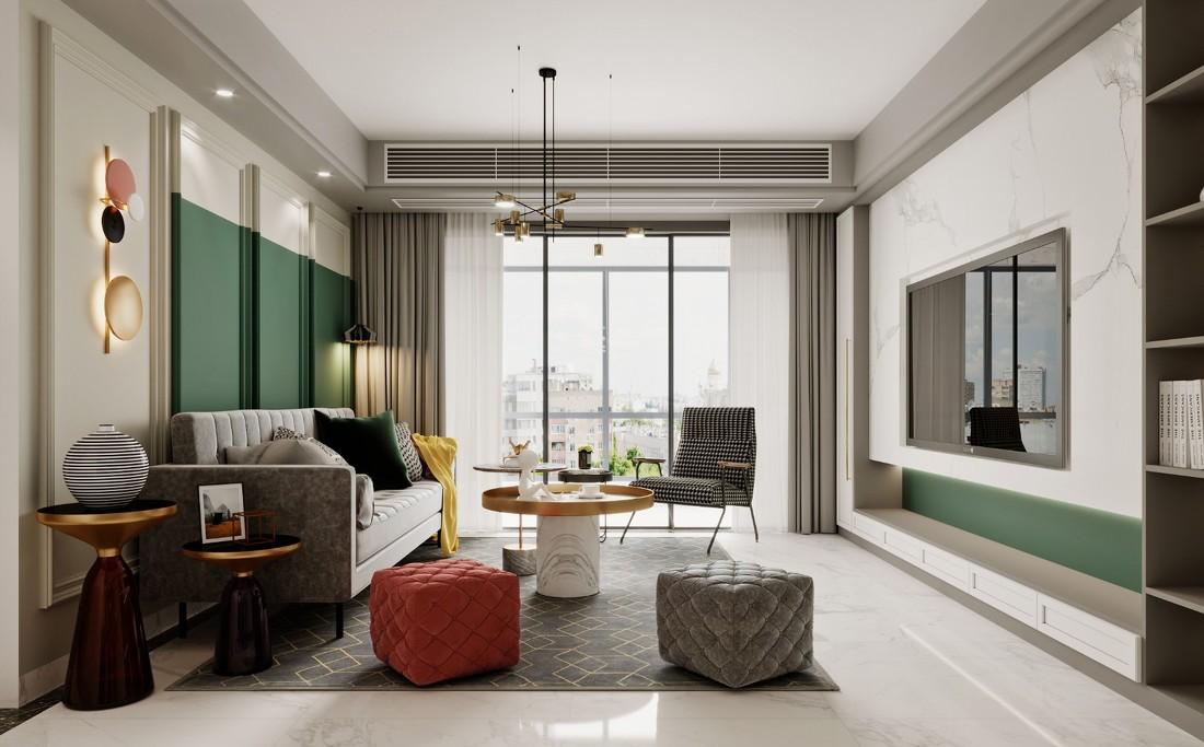 北欧现代风家居,精致收纳与色彩碰撞的完美融合-6