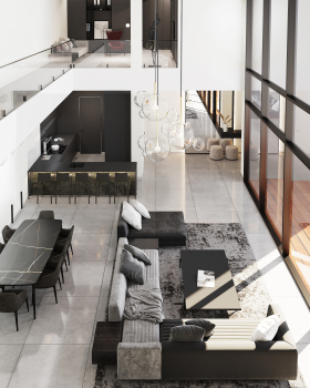 黑色版房屋室内装饰丨Golub Architects