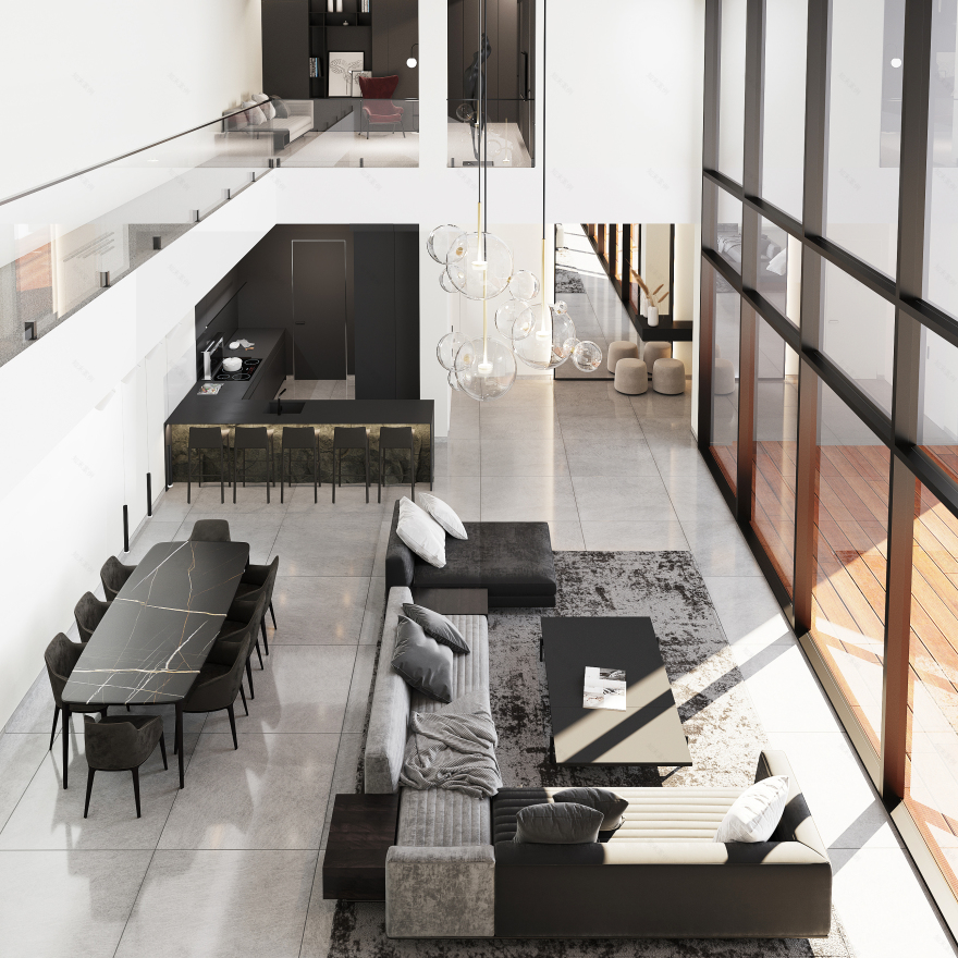 黑色版房屋室内装饰丨Golub Architects-8