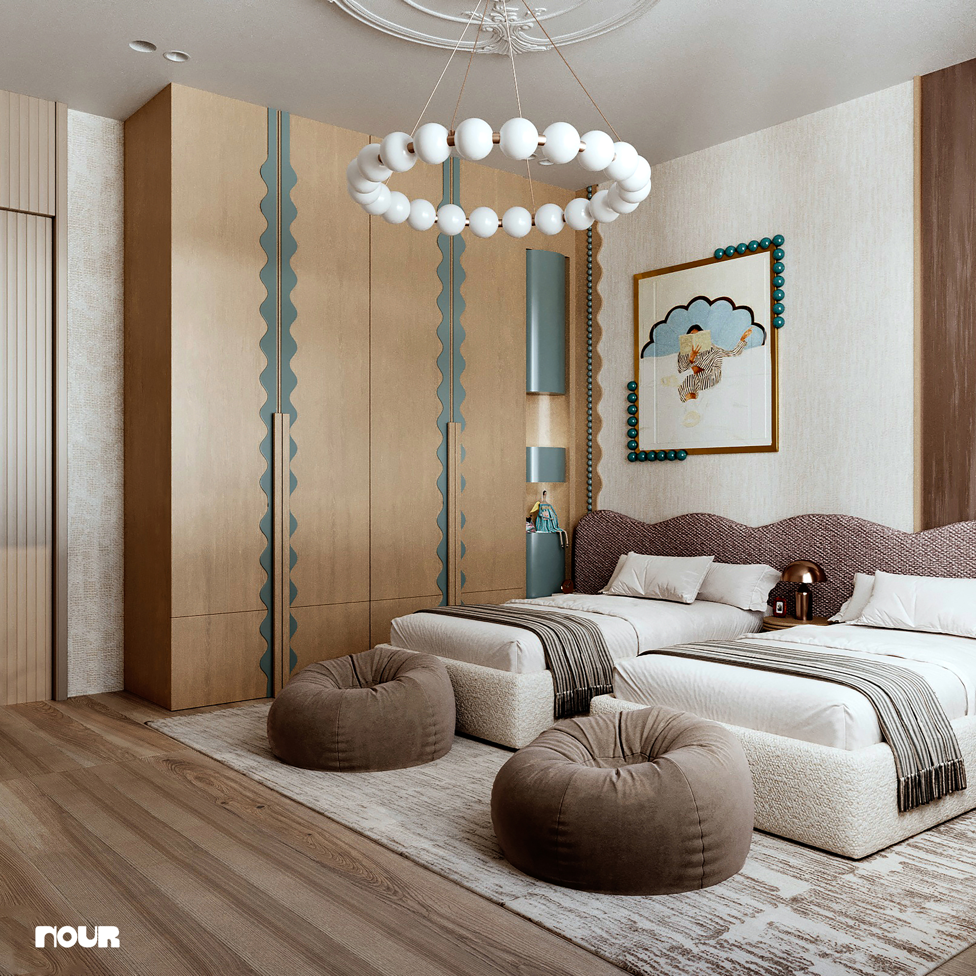 具有幼态持续特征的现代卧室丨Nourhan Emad-7