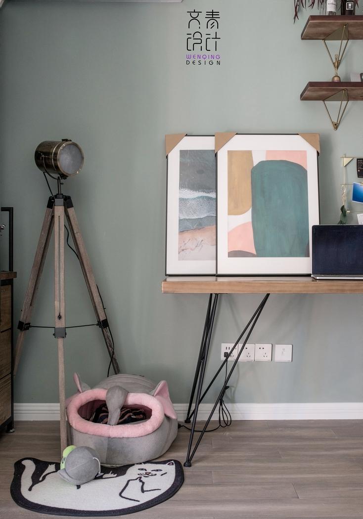 我的单身公寓 | 水泥餐桌与自画色块画的独特融合-20