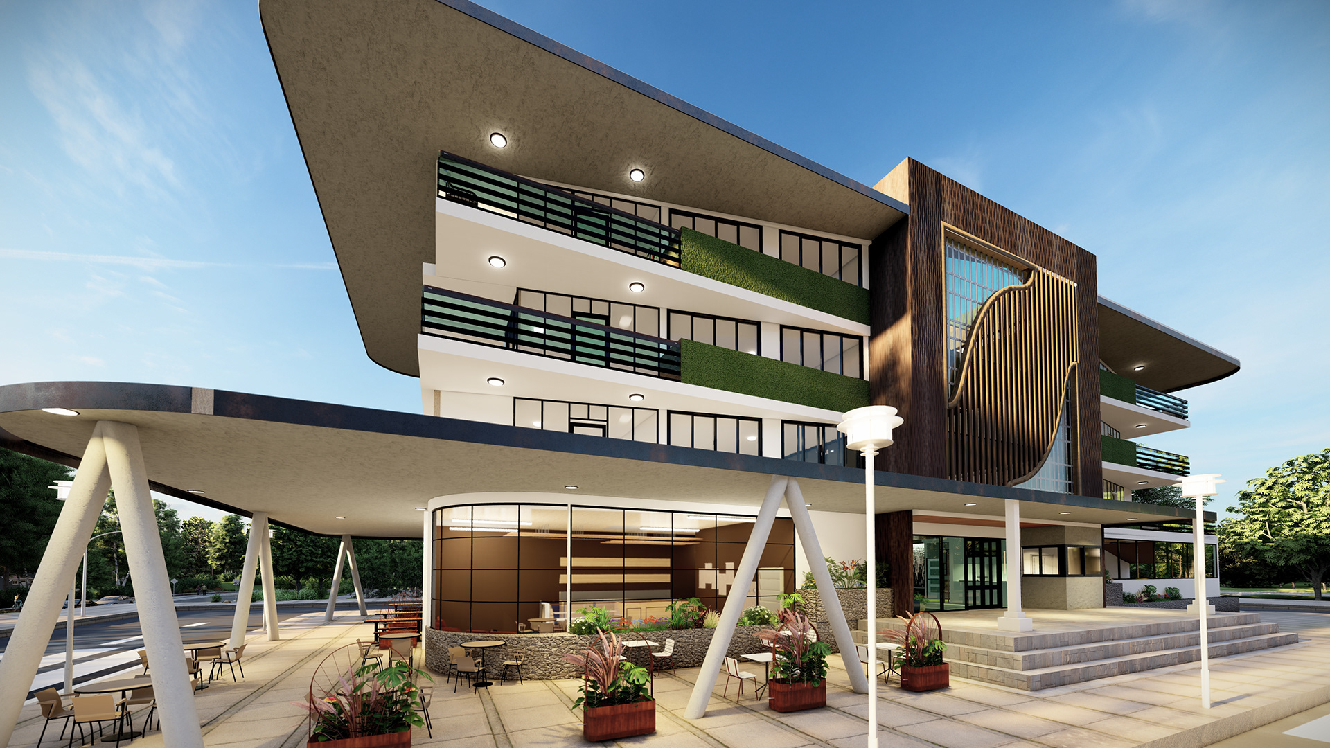 Residential Apartment Complex with Cafe-3