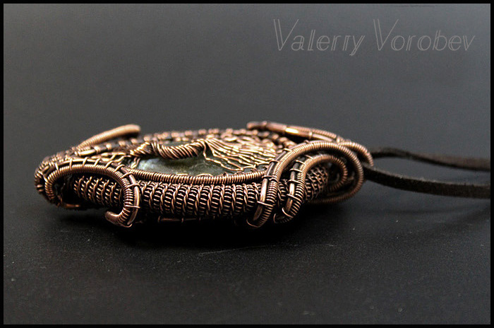 “手工铜线缠绕树形吊坠制作教程”-9