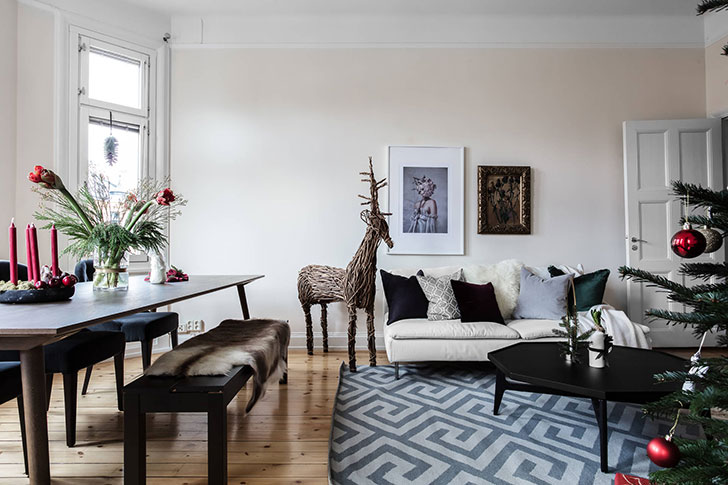斯德哥尔摩极简公寓的圣诞变身-2
