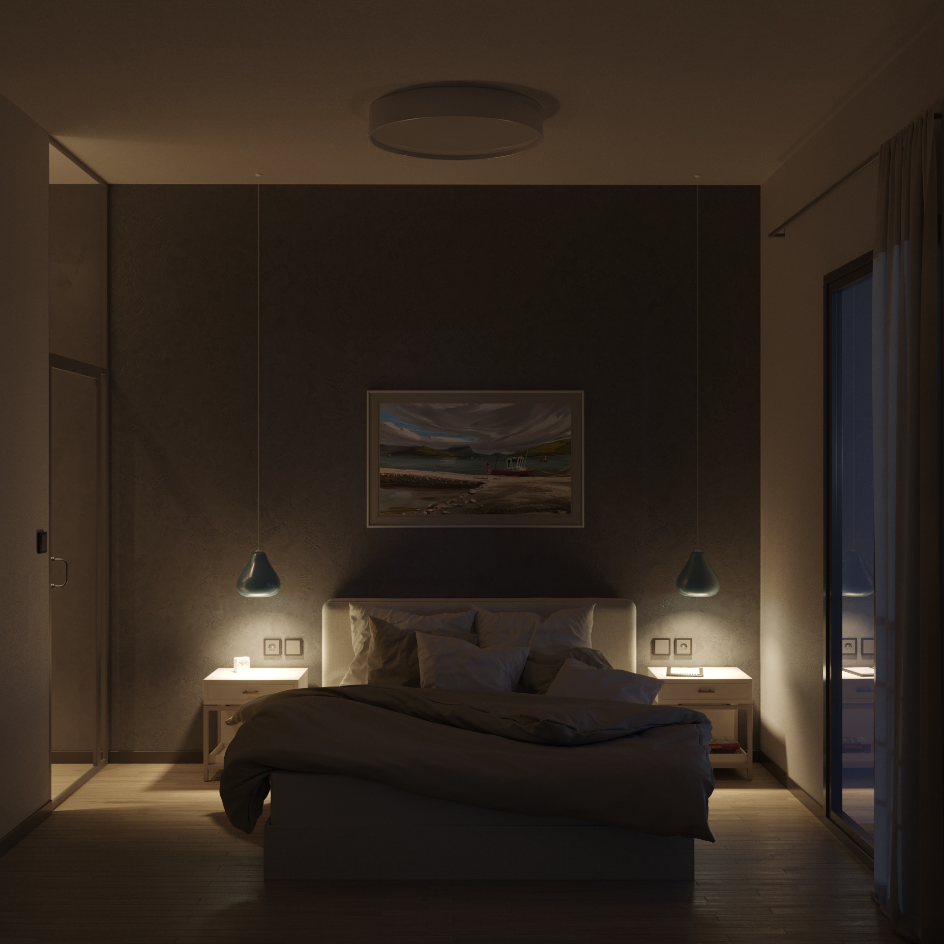 希腊塞萨洛尼基公寓室内设计与 3D 可视化-16