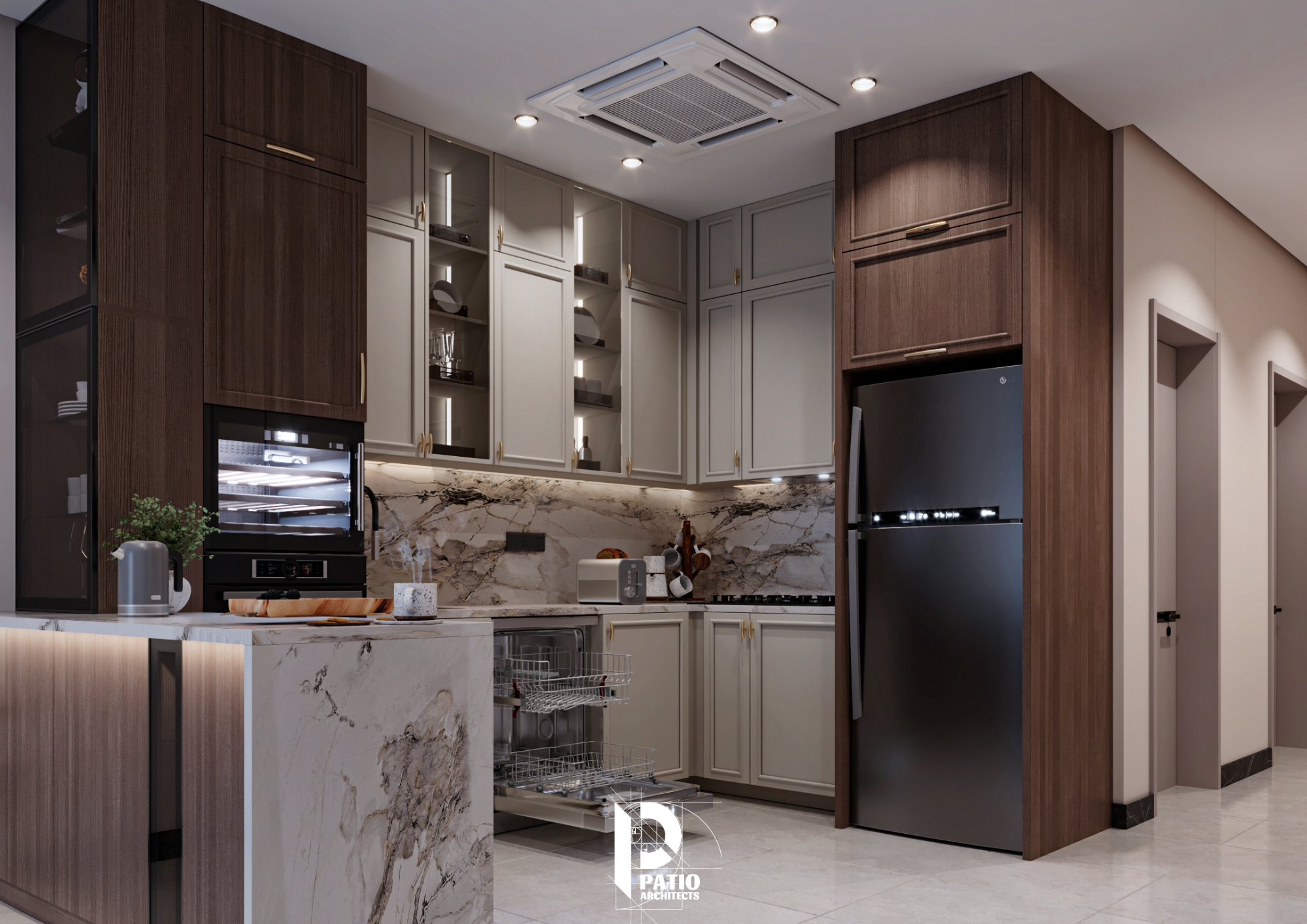 现代卧室与厨房室内设计丨阿联酋阿布扎比丨Patio Architects L.L.C-11