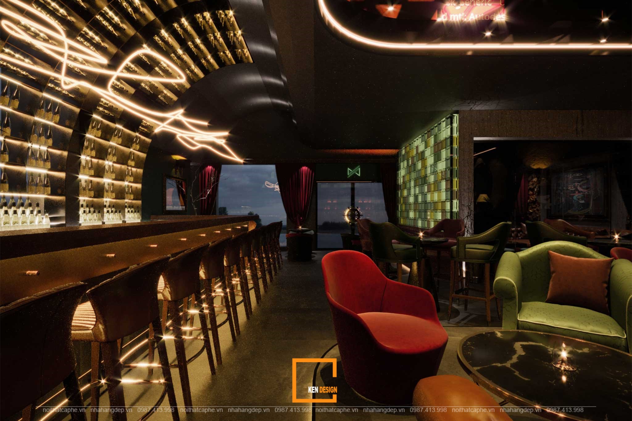 Nevermind - Thiết kế nội thất bar lounge ấn tượng tại Vinhomes Tân Cảng-9