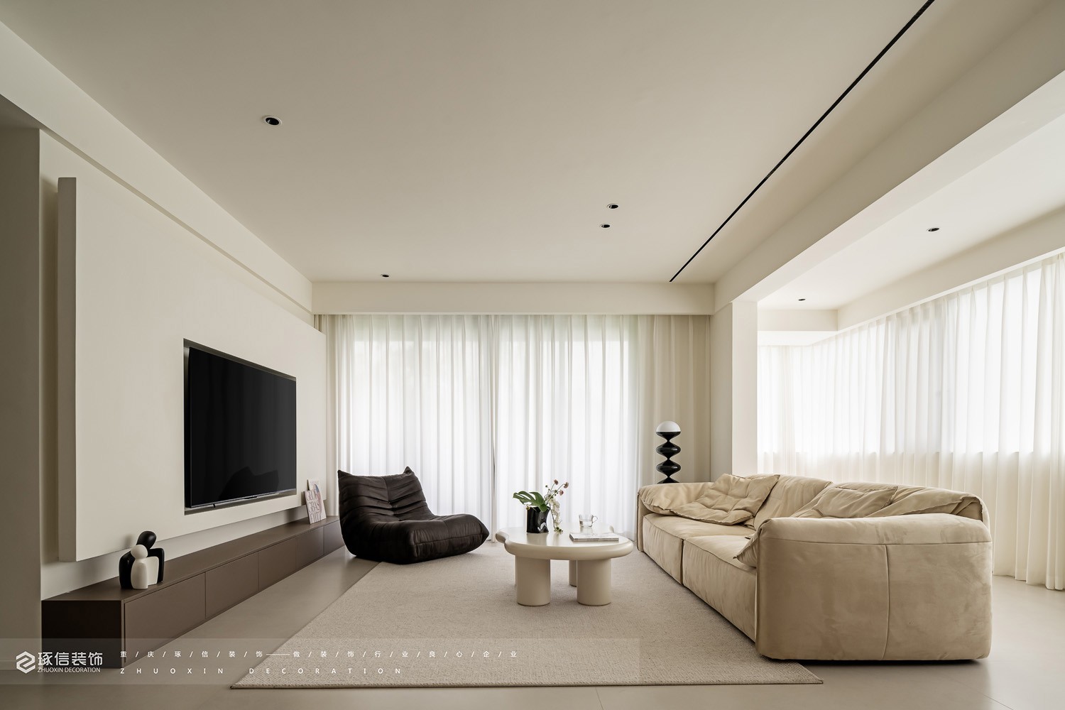 150 平奶油风改善型住房设计丨琢信装饰-5