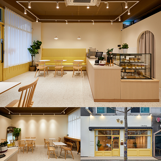 "韩国简约风格咖啡厅设计"-1