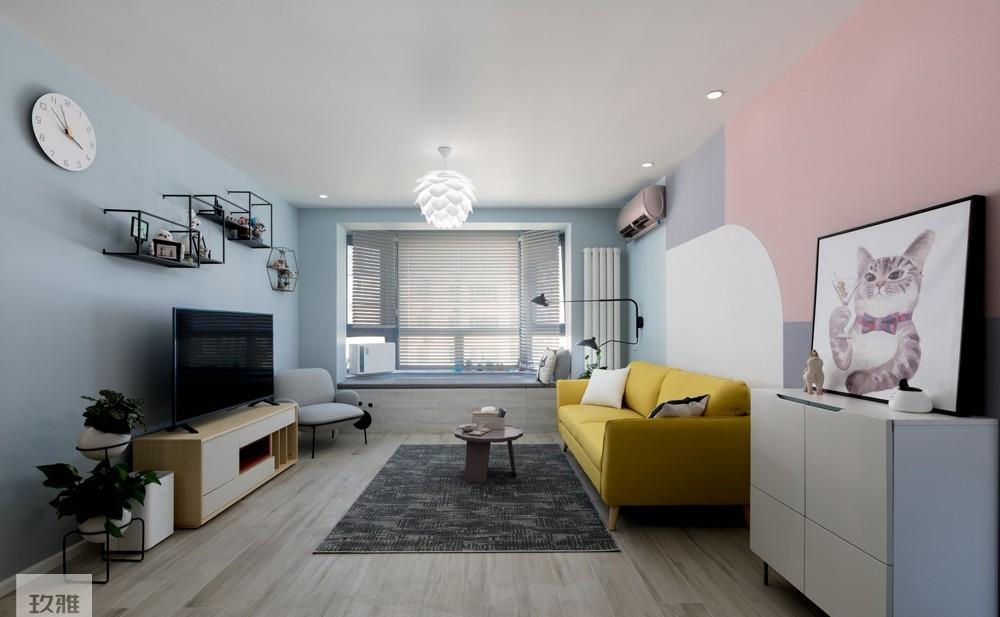 马卡龙色系的甜蜜空间-33