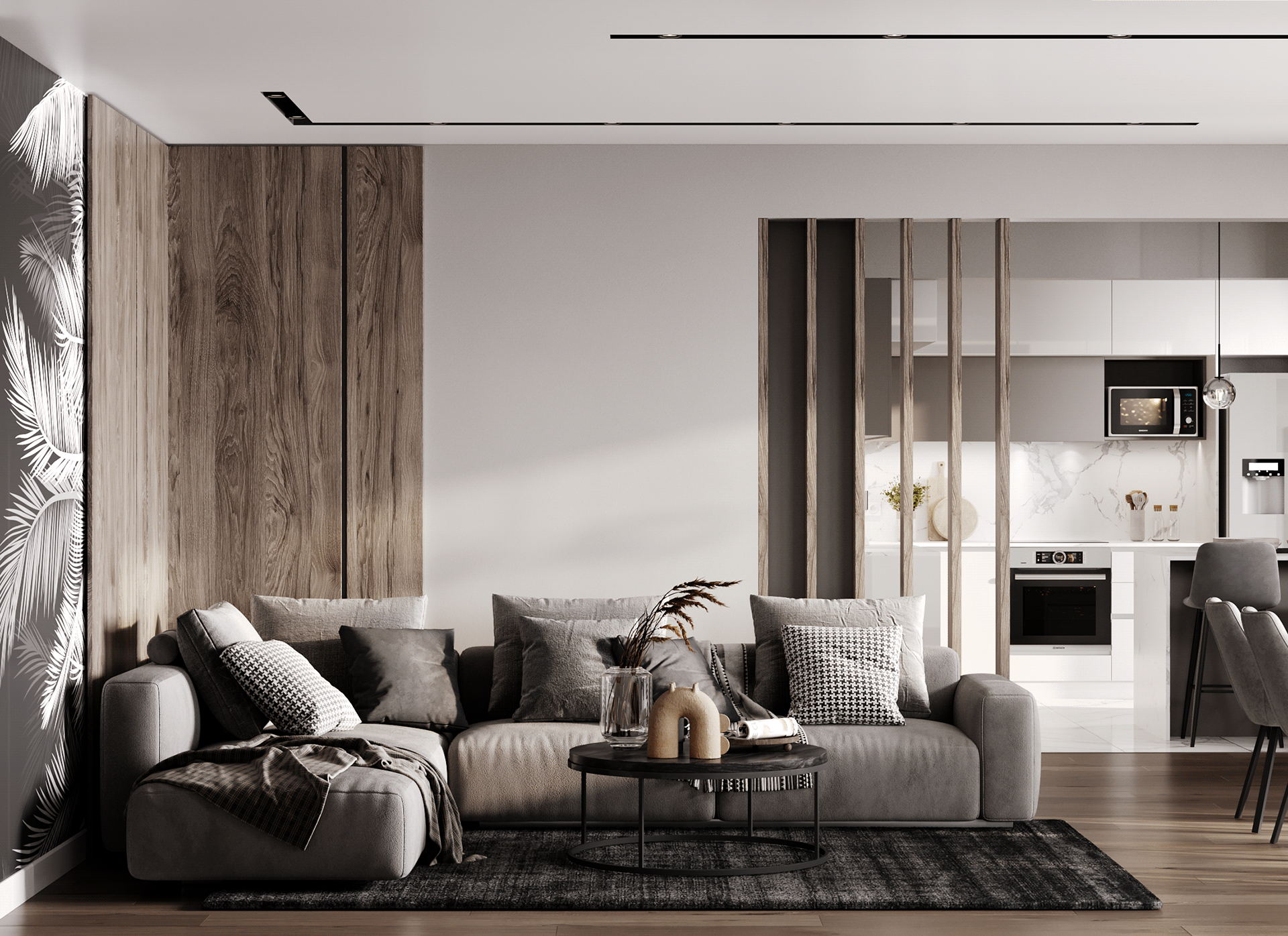 原木与高级灰 享受空间带来的欢畅-0