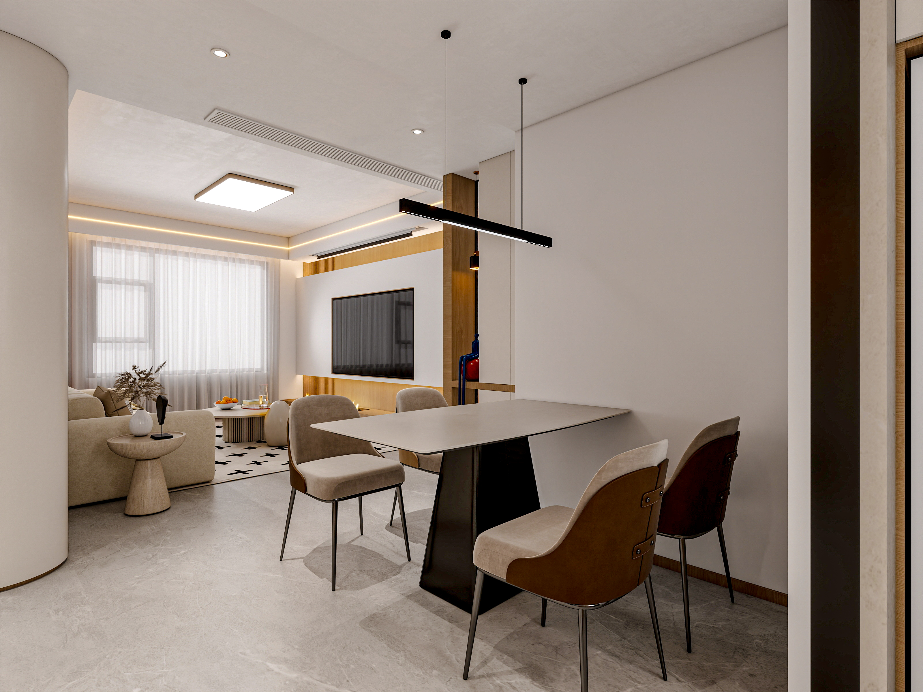 新疆乌鲁木齐绿景苑（87平方现代简约三居室）-15