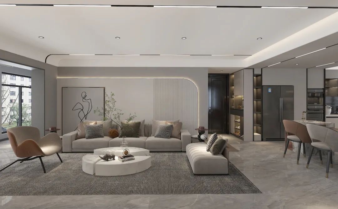 150㎡现代风，丝绒地毯×大理石地砖，擦出高级火花-26