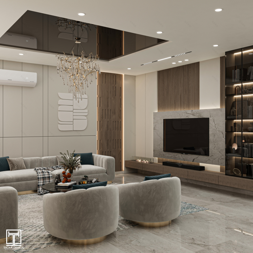 现代奢华接待空间-8