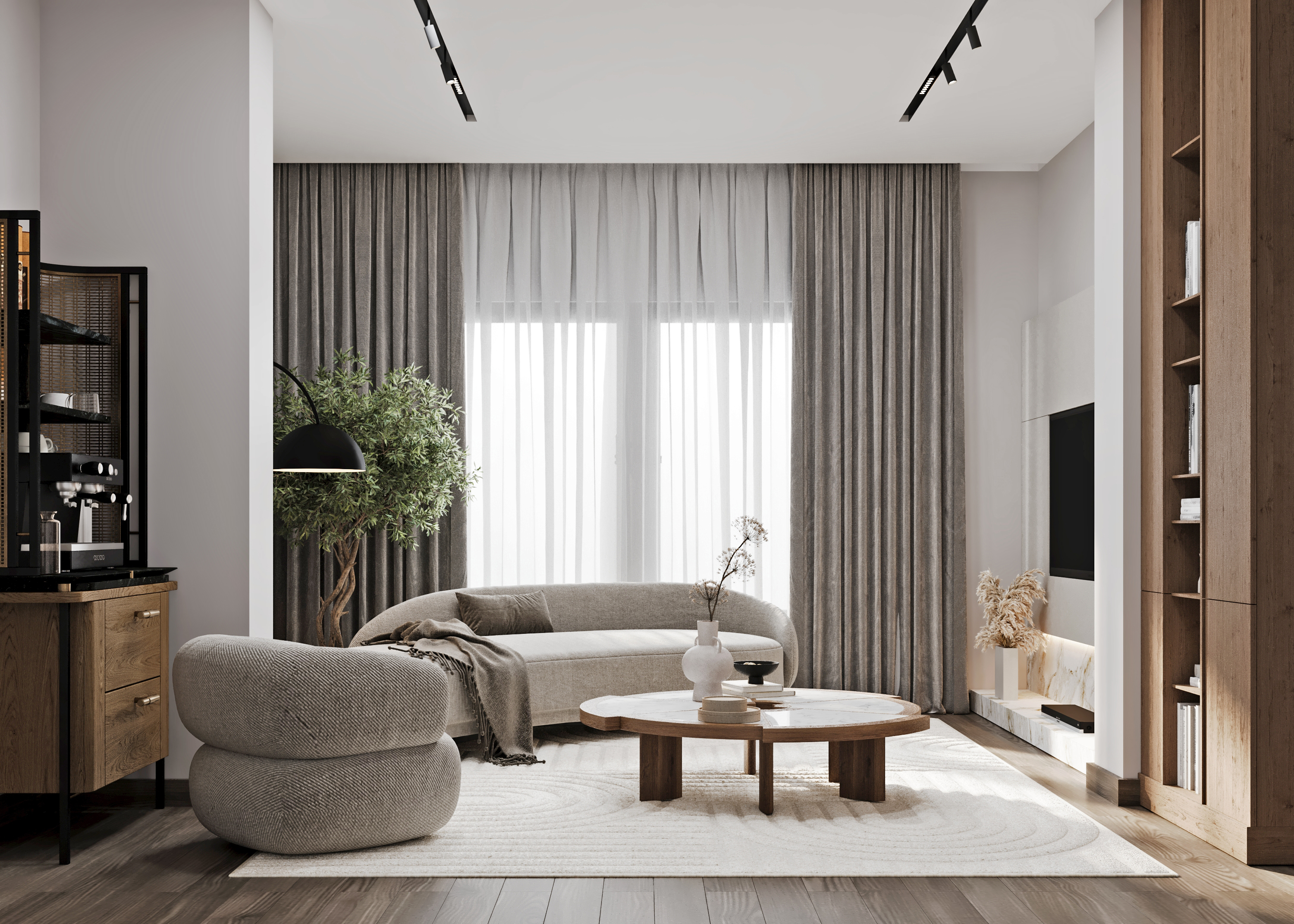 Master Bedroom with Living & Dressing & Bathroom-3