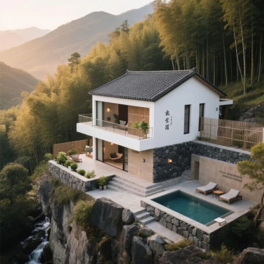 山水民宿:以设计重构疗愈生态,用空间语言诠释东方美学-19