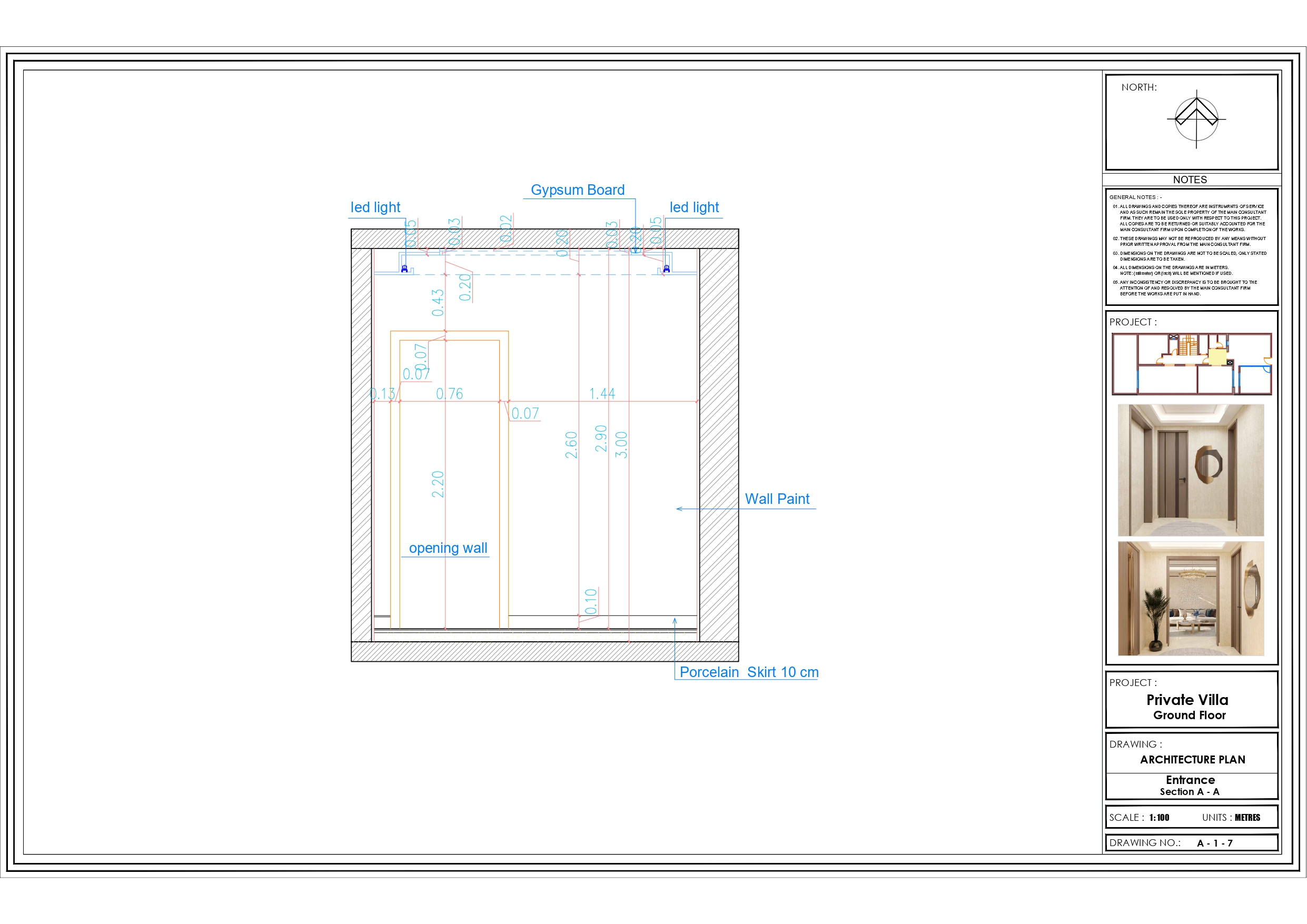 Working Drawings of Entrance of villa at KSA-3