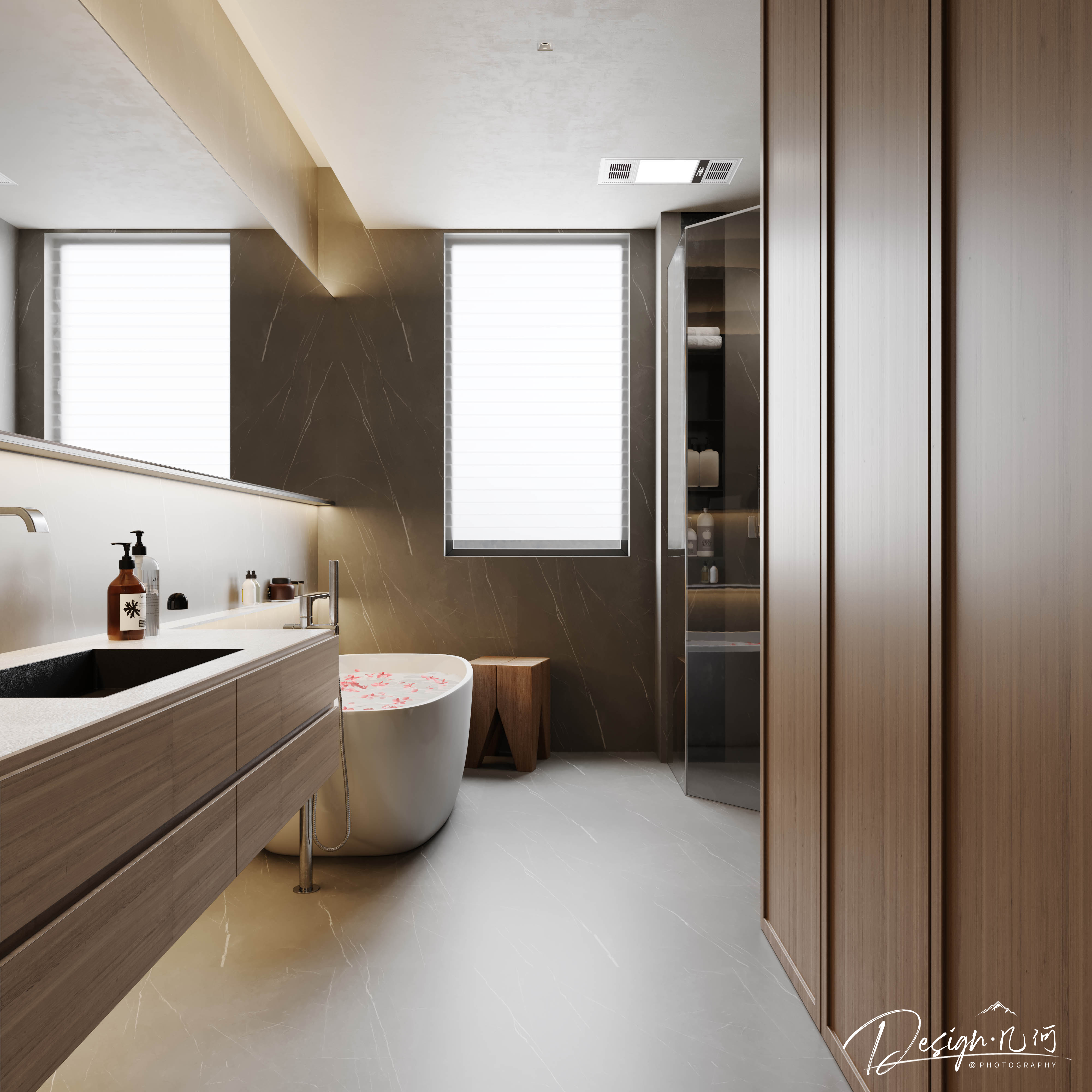 几何空间视觉表现 | 国建红郡中古风客餐厅-24