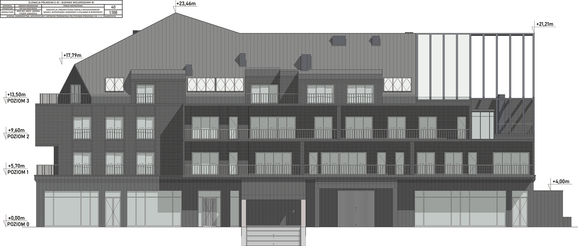 DREWNIANY BUDYNEK MIESZKANIOWY WIELORODZINNY Z CLT-23