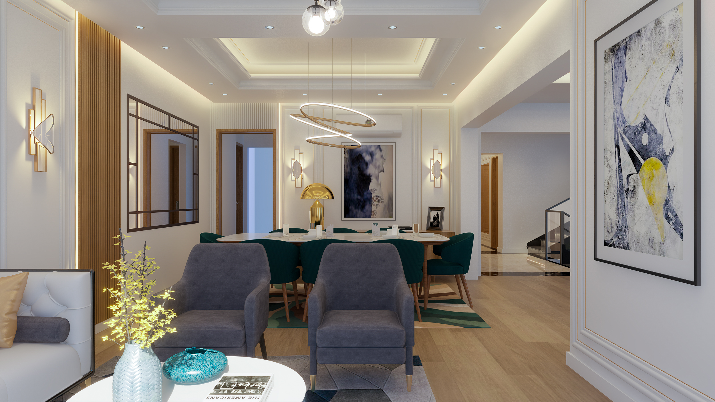 Villa First Floor & Living interior Design (Madinaty)-5