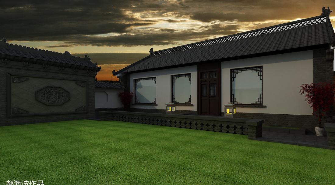 
五原中式建筑风格 饭店及别墅 -4