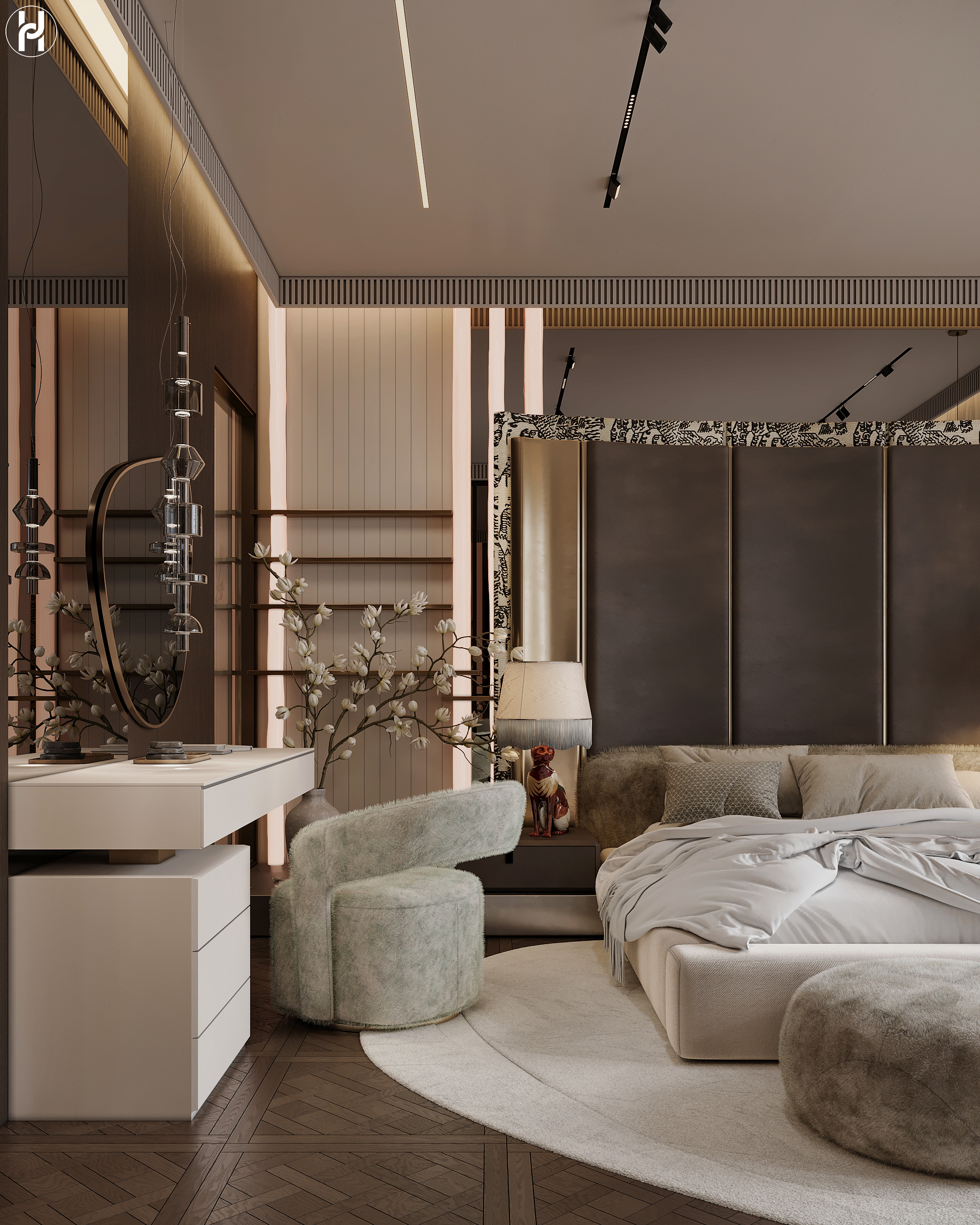 主卧室 方案02丨Khlood hisham,Ahmed Hussein Designs-0