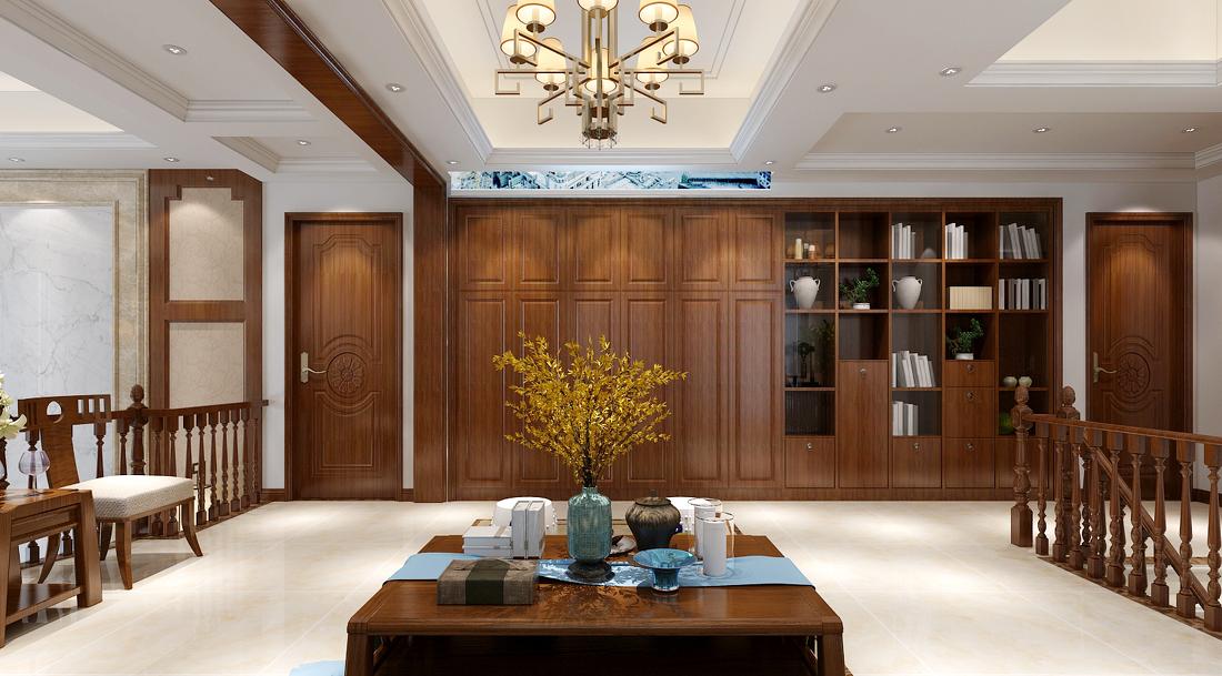 新中式轻奢风 | 济南万泰装饰总部绿地国际城别墅装修设计-20
