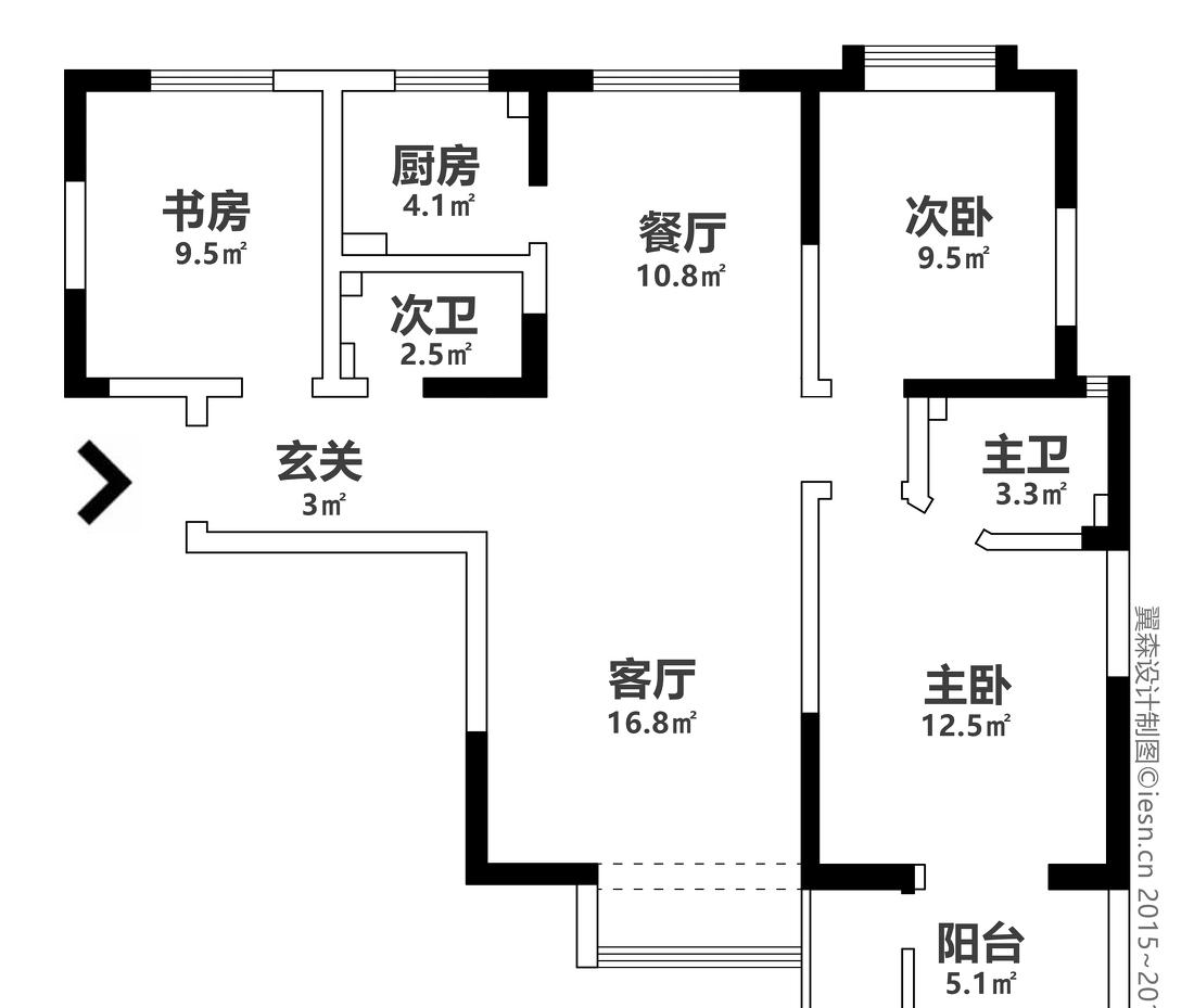 西安融侨城 110㎡北欧风旧房改造，自然舒适家居空间-8