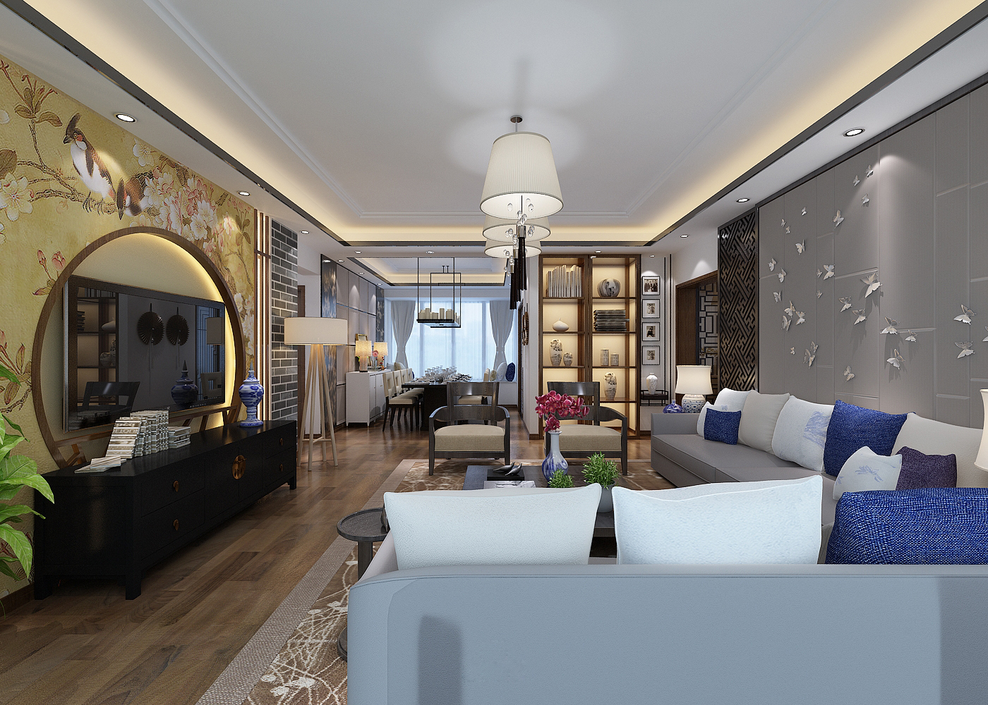 新中式 中式古典 奢华家装别墅样板房-18-39