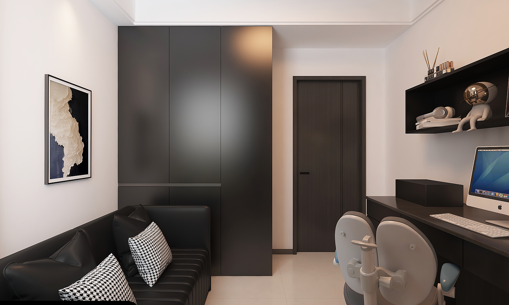 七十平米的小三居室//黑的高级-11