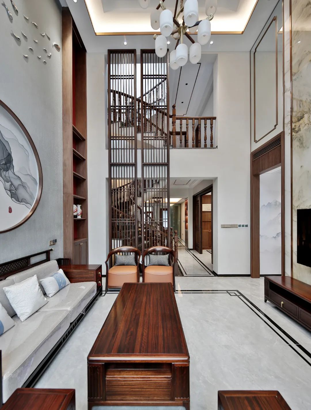 南昌绿地卢塞恩新中式别墅丨中国南昌丨丛一楼装饰-6