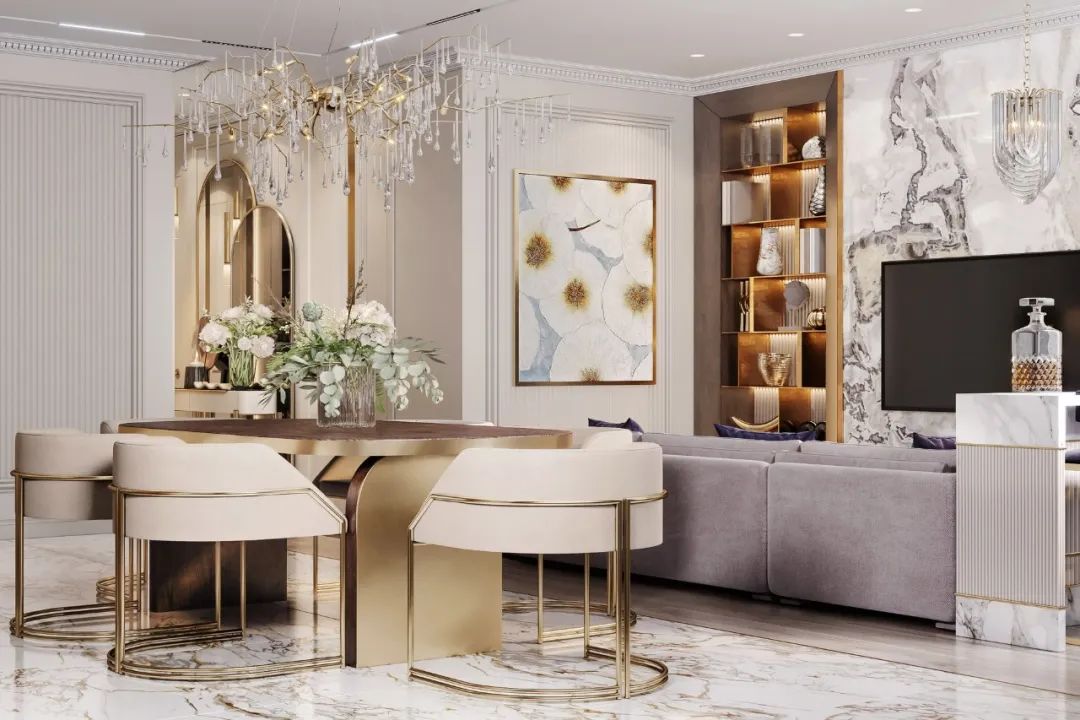 87㎡黄铜轻奢时尚家居丨Artis Interiors-20