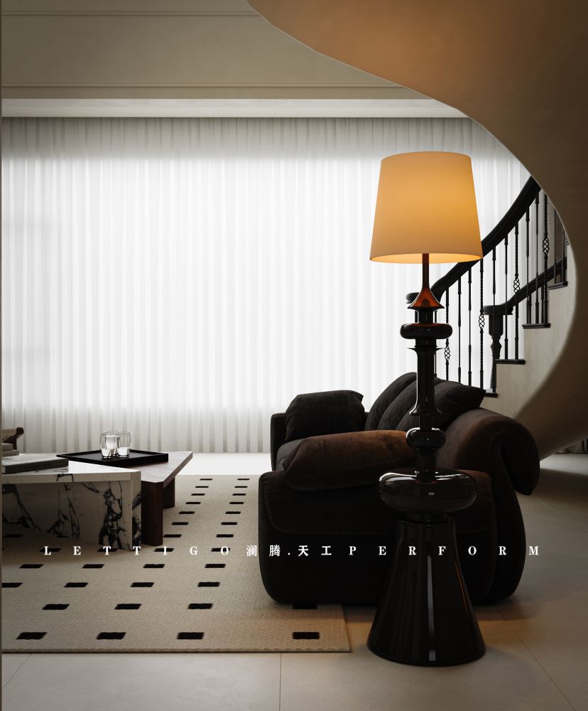 奶油法式挑空客厅+好多特写-4