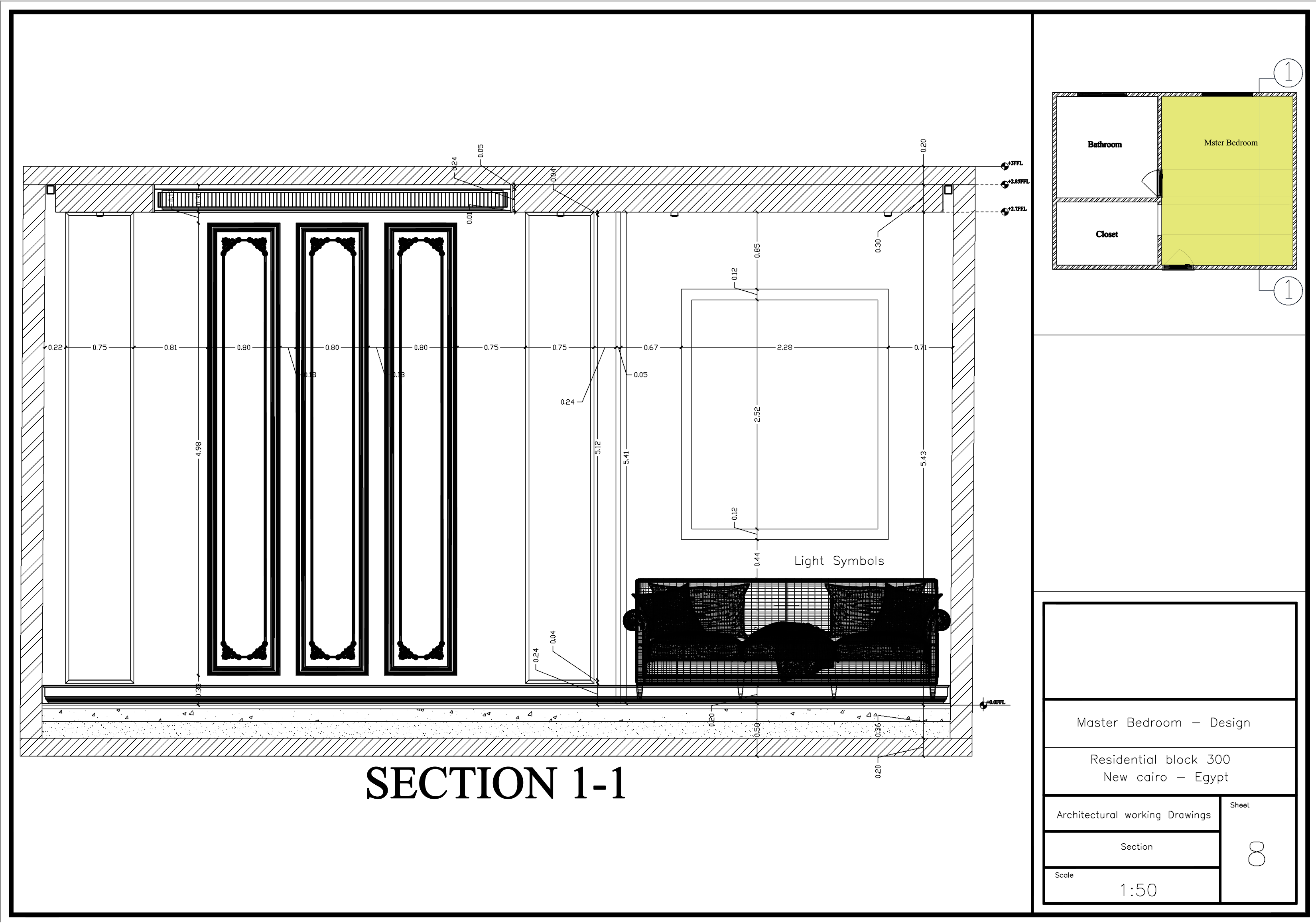 "Interior Master Bedroom Design & Shop Drawings"-15