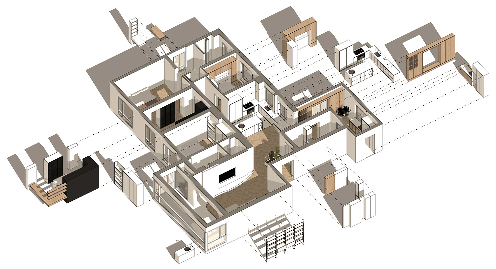 厦门湖畔舒适三居,融合传统元素的现代简约设计-34
