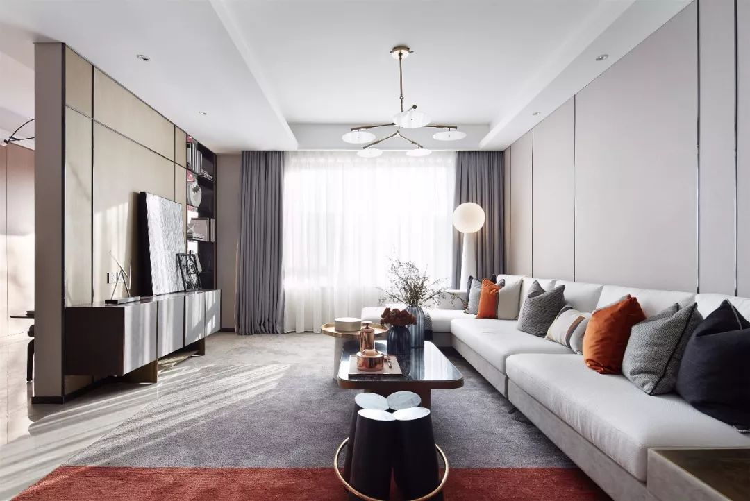 高级灰++爱马仕橙,广州别墅打造优雅家居风丨中国广州丨星艺装饰广州总部-11