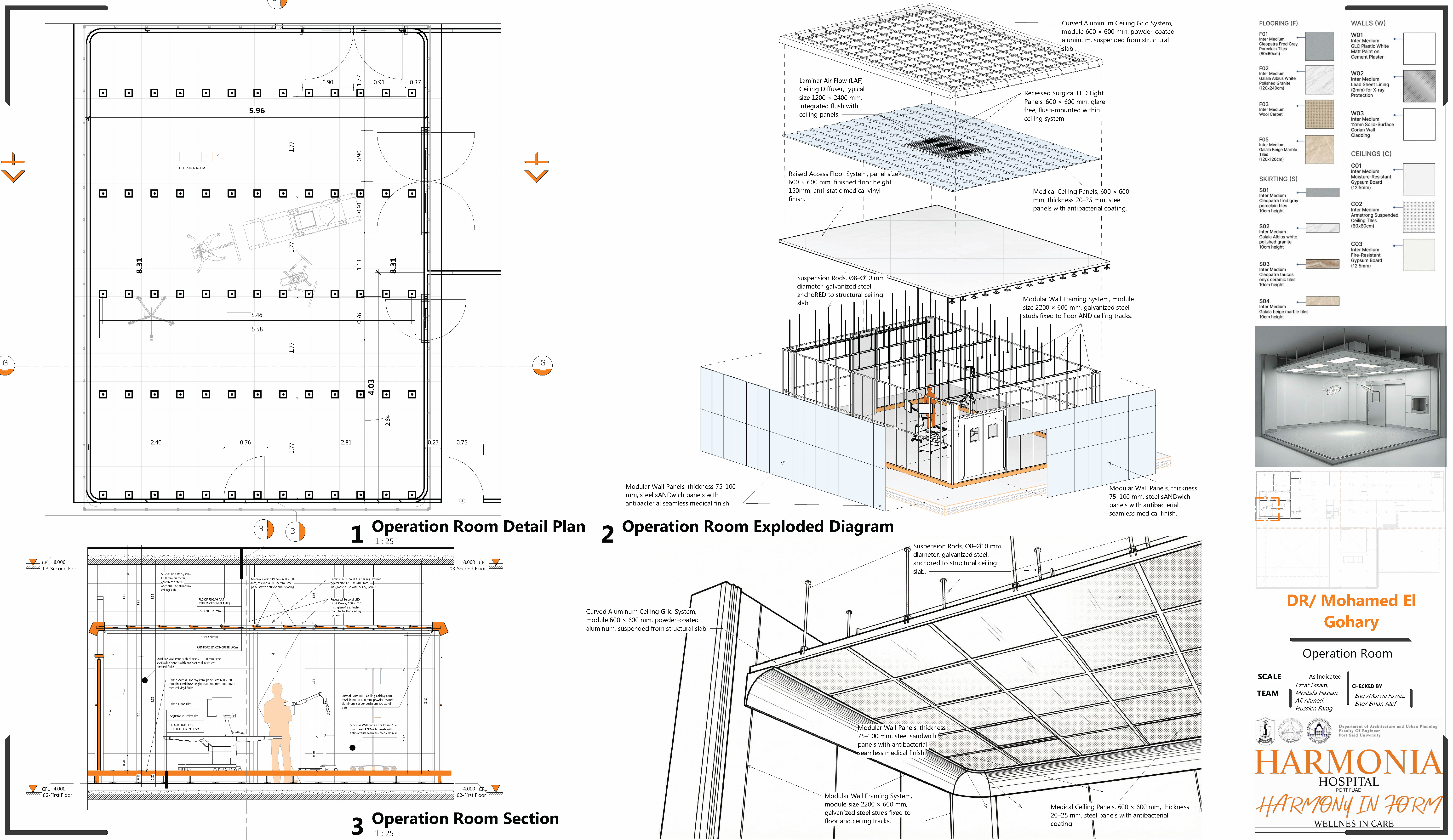 HARMONIA 100床综合医院技术与施工图及工程量清单项目丨塞得港大学工程,建筑与城市规划系-36