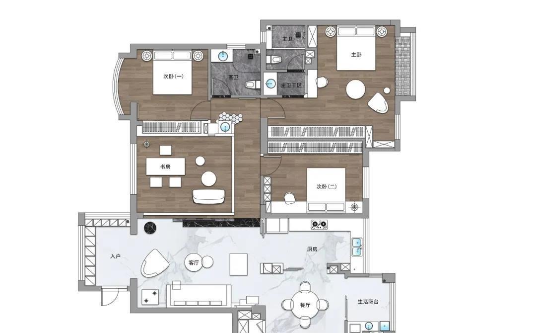 现代风平层装修-2