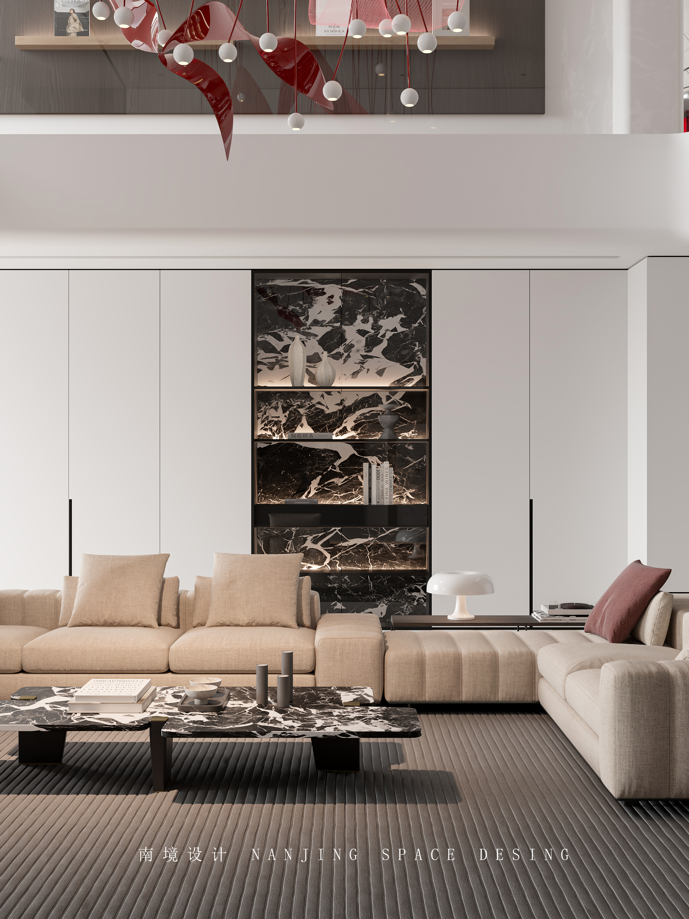 现代挑空别墅-11