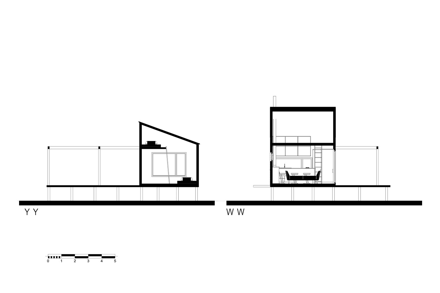森林中的现代白色小屋-52