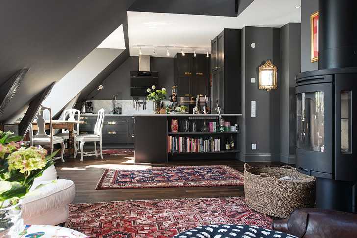 神秘魅力 | 瑞典哥特式顶层公寓设计-2