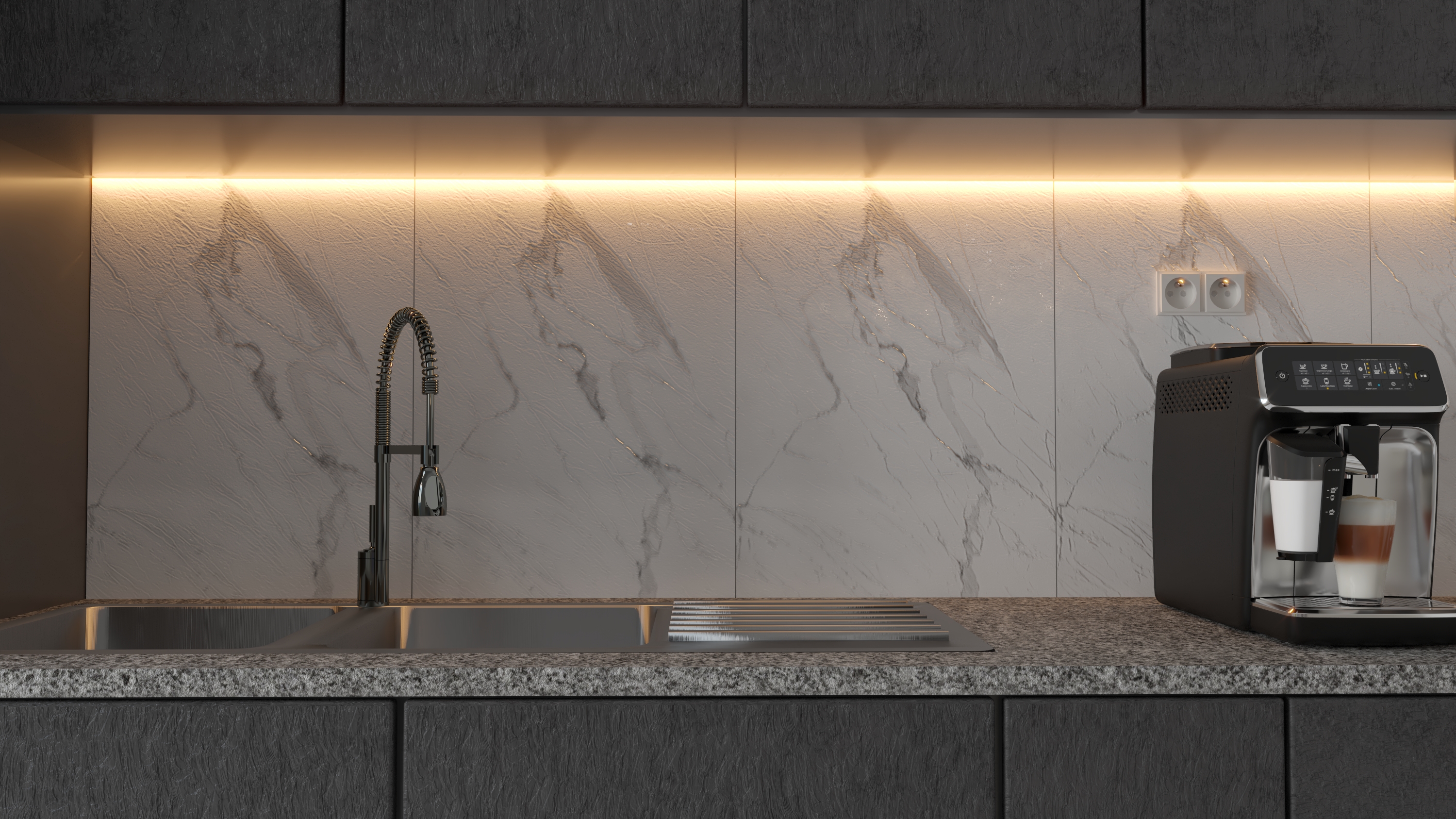 Amenagement salon + cuisine ouverte + Salle à manger-0