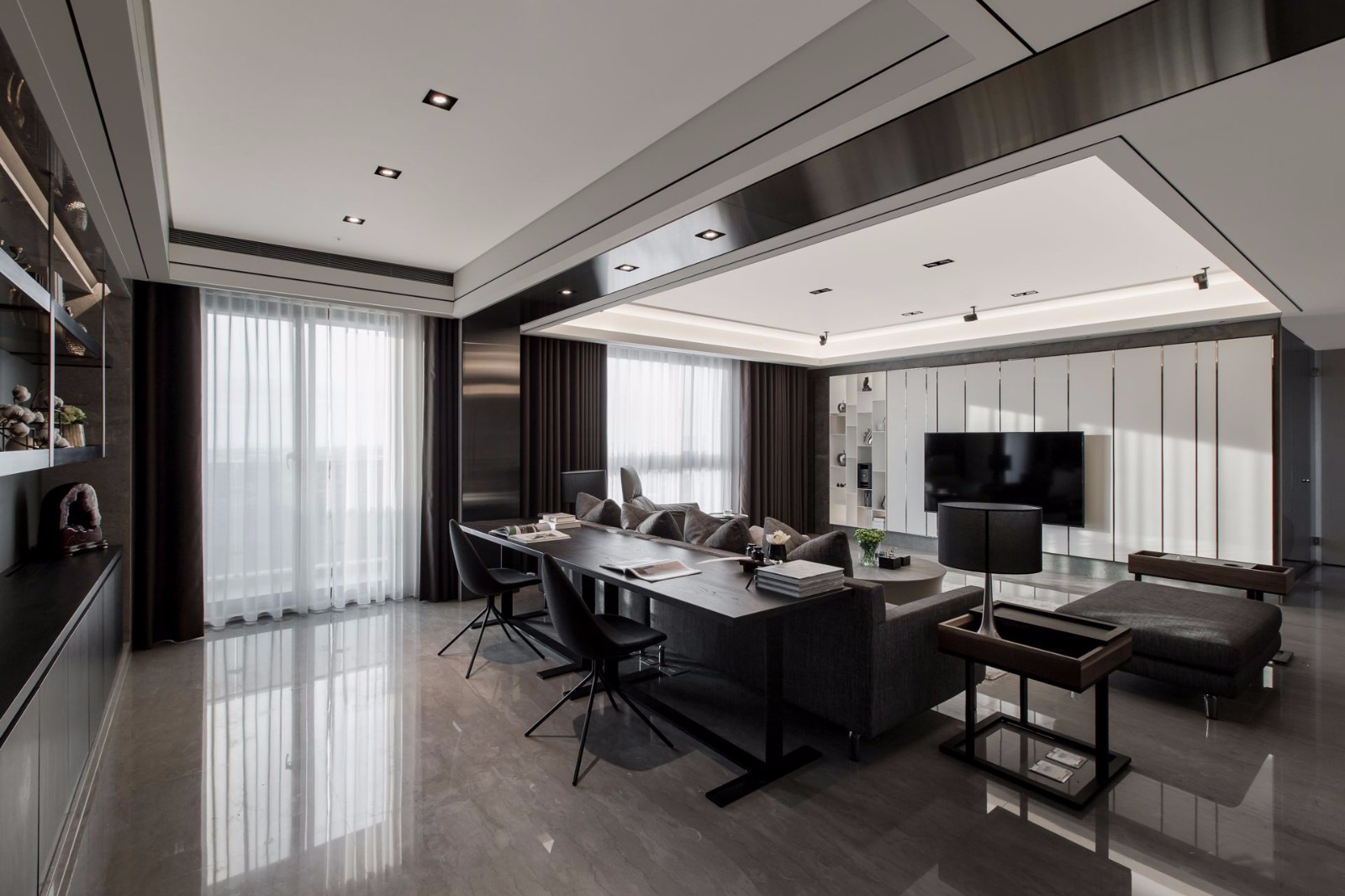 暮色——台北现代顶层住宅-2