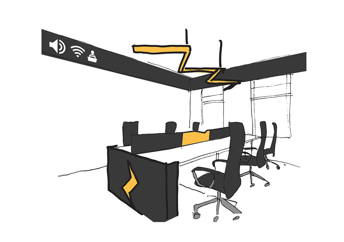 智能导航办公室设计 | 状态栏与可视化图标的新颖运用-16
