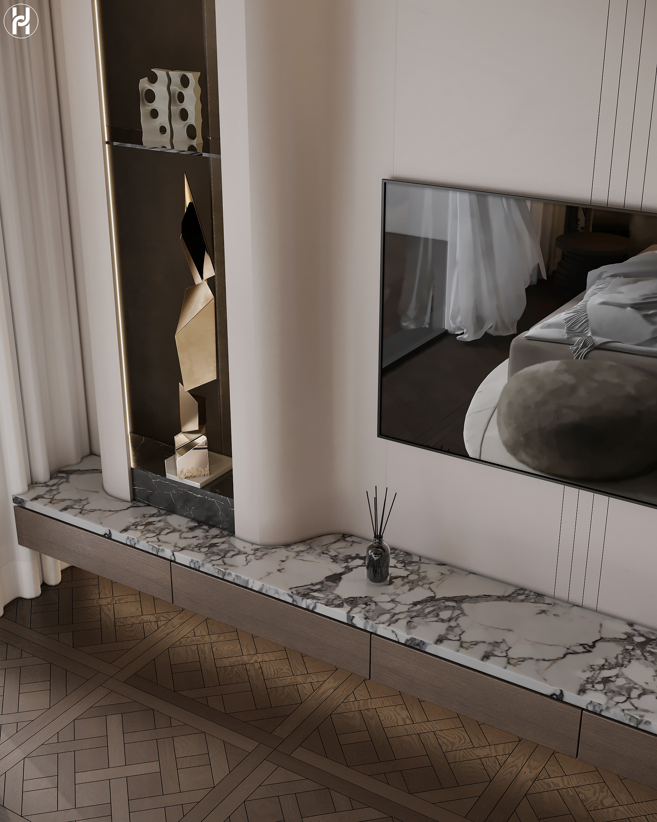 主卧室 方案02丨Khlood hisham,Ahmed Hussein Designs-14