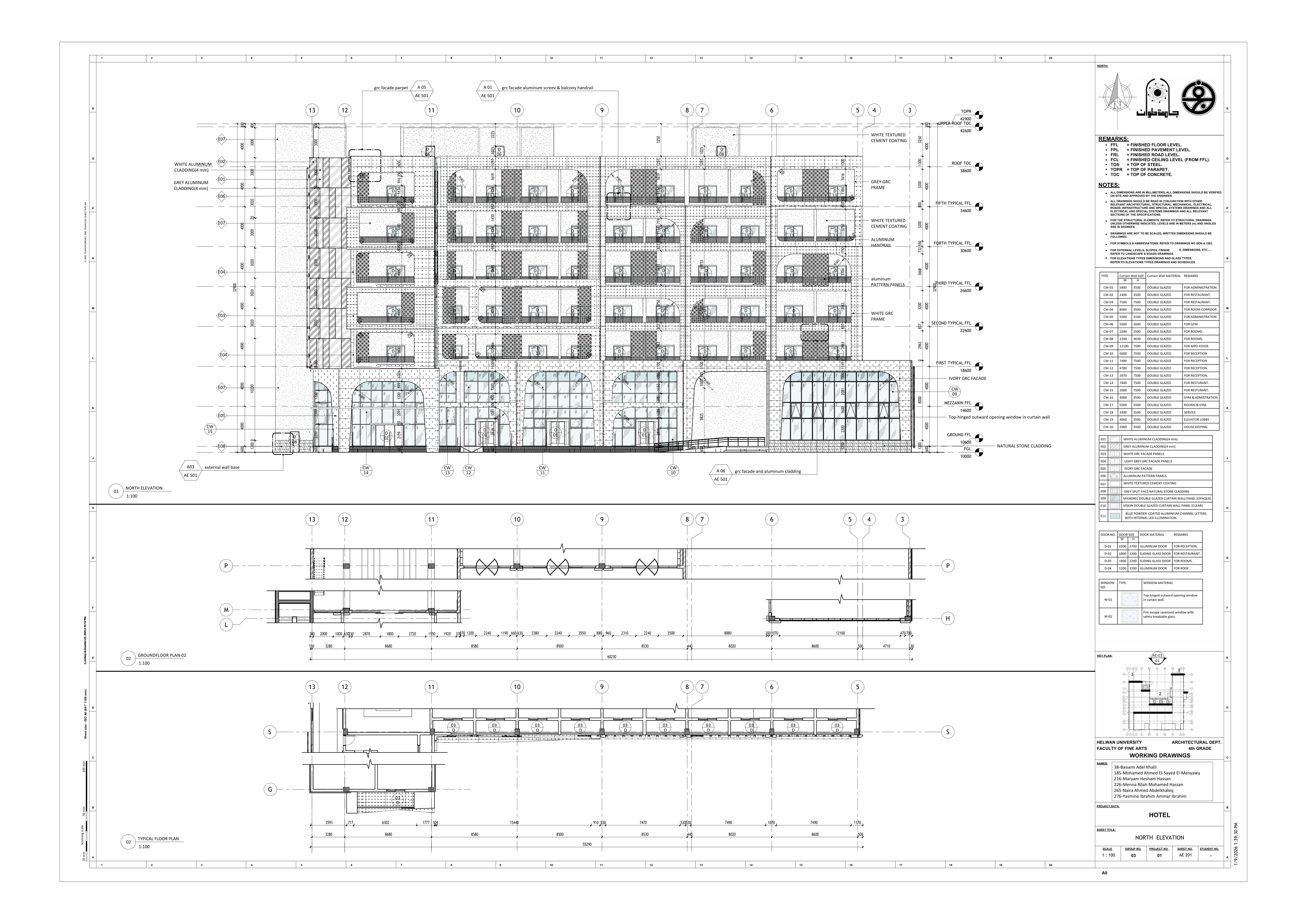 Blue Hotel | 3-Star Hotel Working Drawings-17
