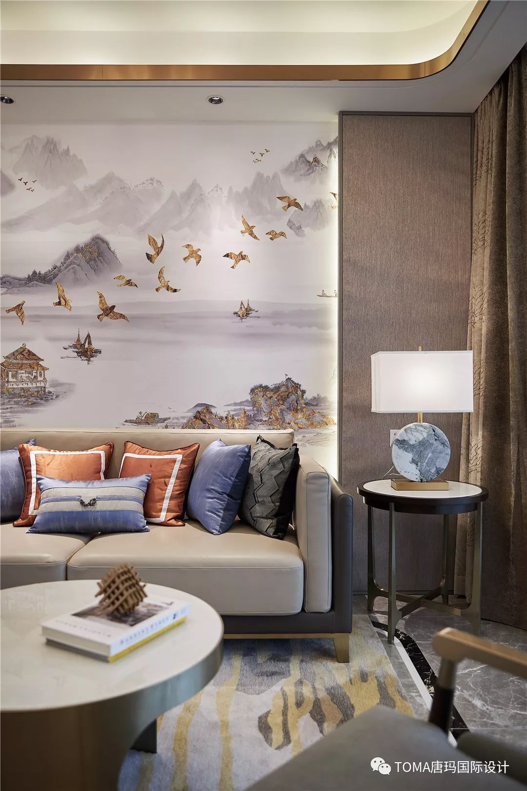 鹰潭星海湾新中式轻奢样板房设计-48